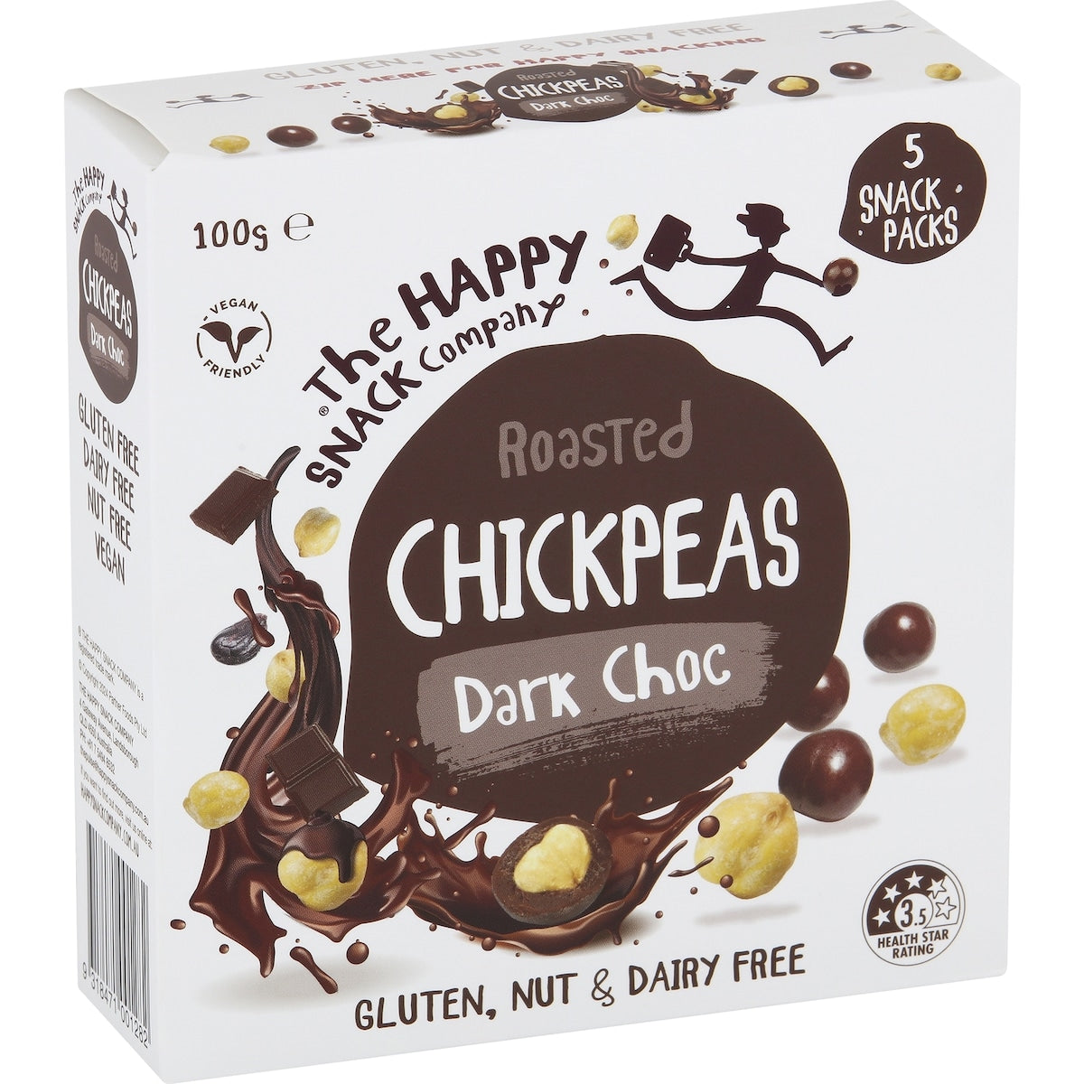 The Happy Snack Company Chickpeas Dark Choc 5 pack