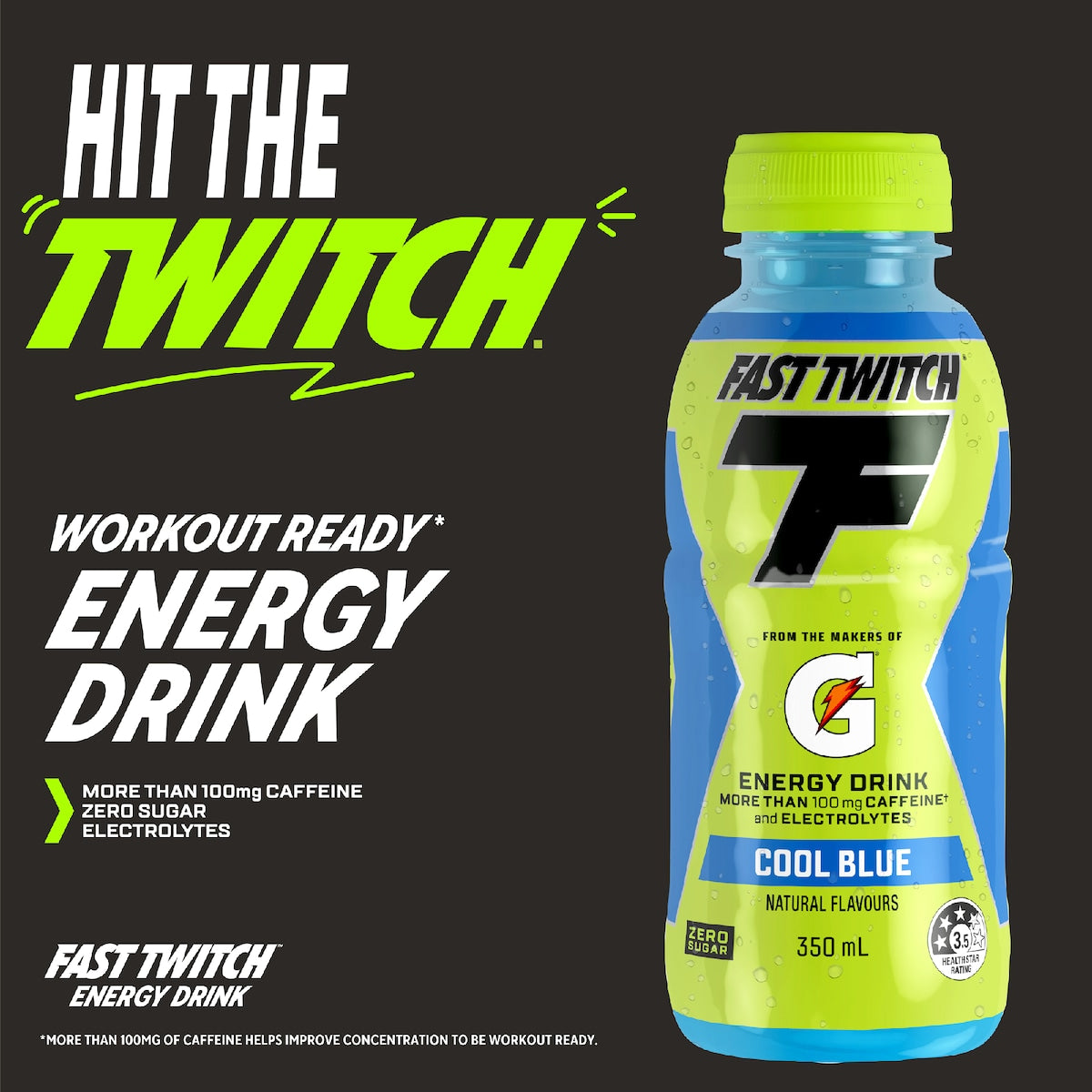 Gatorade Fast Twitch Energy Drink Cool Blue Sugar Free 350ml