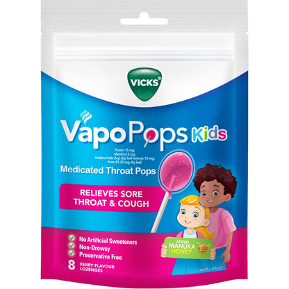 Vicks Kids Vapopops Sore Throat Berry 8 Pack
