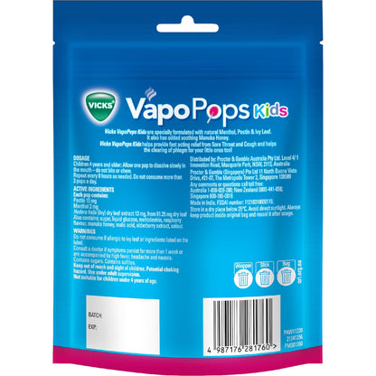 Vicks Kids Vapopops Sore Throat Berry 8 Pack