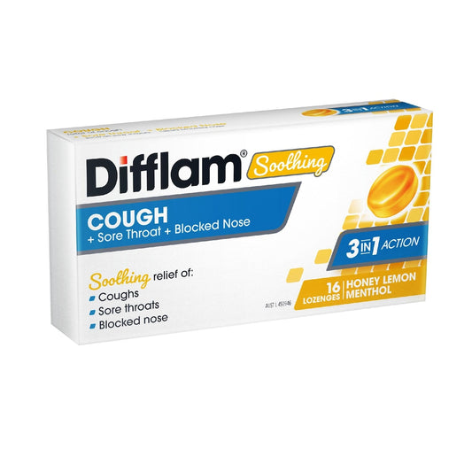 Difflam Soothing Cough Sore Throat & Blocked Nose Lozenges 16 Pack