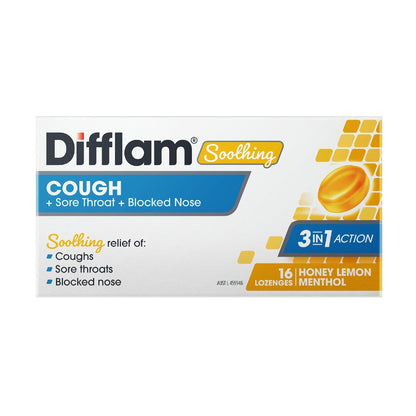 Difflam Soothing Cough Sore Throat & Blocked Nose Lozenges 16 Pack