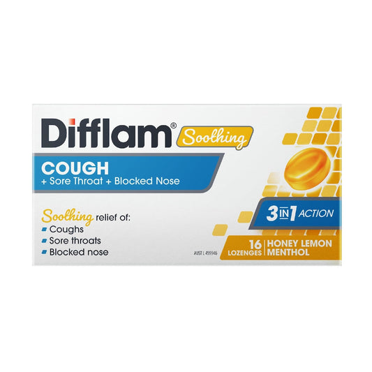 Difflam Soothing Cough Sore Throat & Blocked Nose Lozenges 16 Pack
