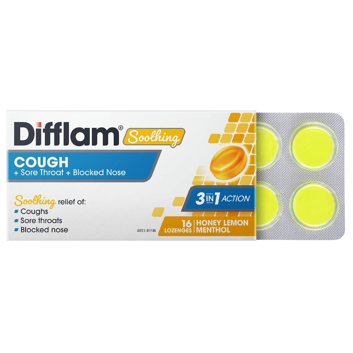 Difflam Soothing Cough Sore Throat & Blocked Nose Lozenges 16 Pack