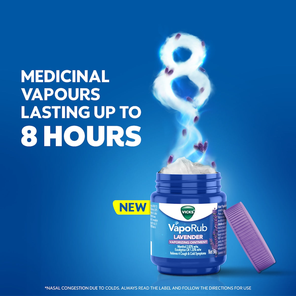 Vicks Vaporub Decongestant Rub Lavendar 50g