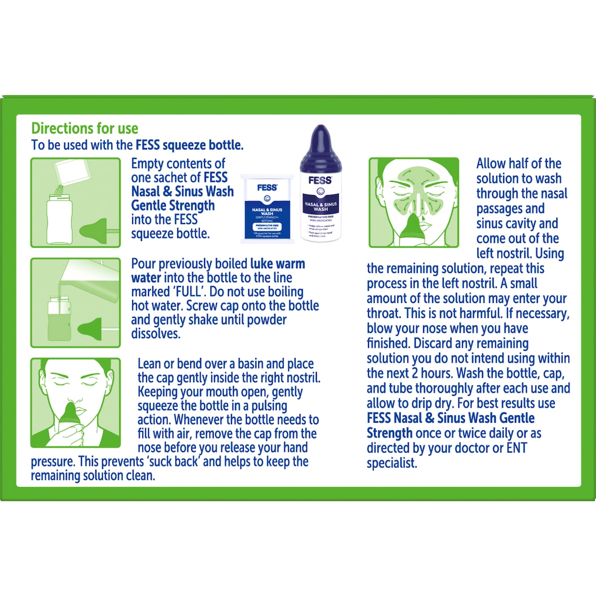 Fess Nasal & Sinus Saline Wash Gentle Strength Refill Sachets 50 Pack