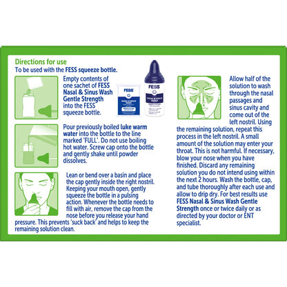 Fess Nasal & Sinus Saline Wash Gentle Strength Refill Sachets 50 Pack