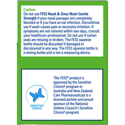 Fess Nasal & Sinus Saline Wash Gentle Strength Refill Sachets 50 Pack