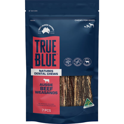 True Blue Aussie Beef Weasands Dog Treats 7 Pack