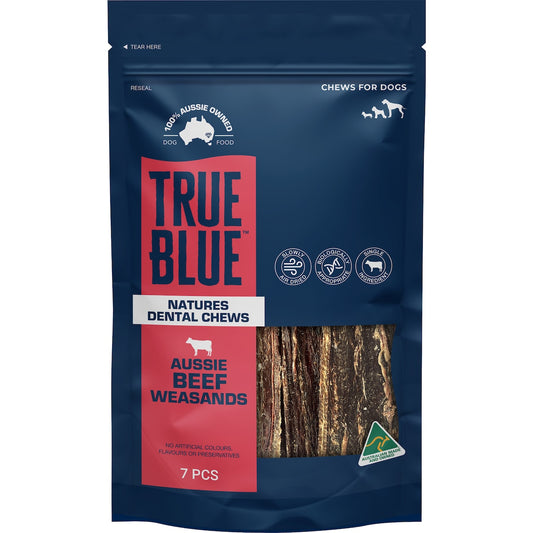 True Blue Aussie Beef Weasands Dog Treats 7 Pack
