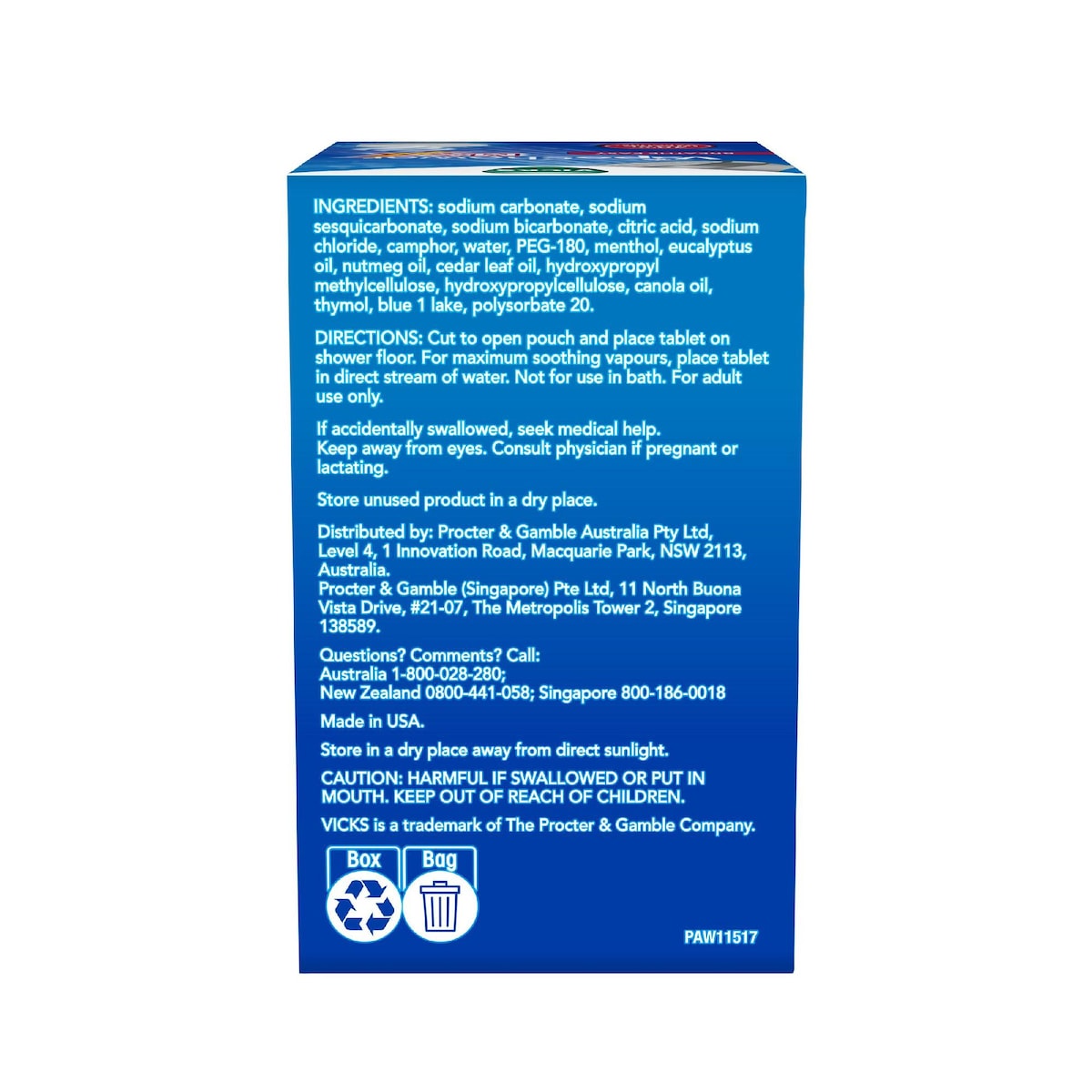 Vicks Vaposhower Max Shower Tablets 4 Pack