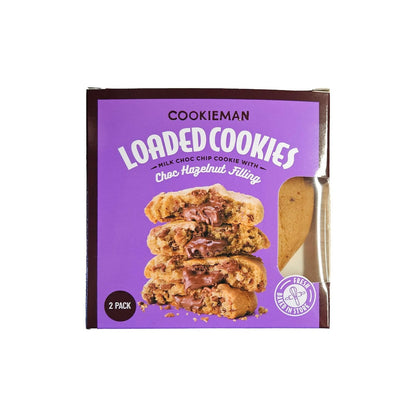 Cookieman Loaded Cookies Choc Hazelnut Filling 2 Pack