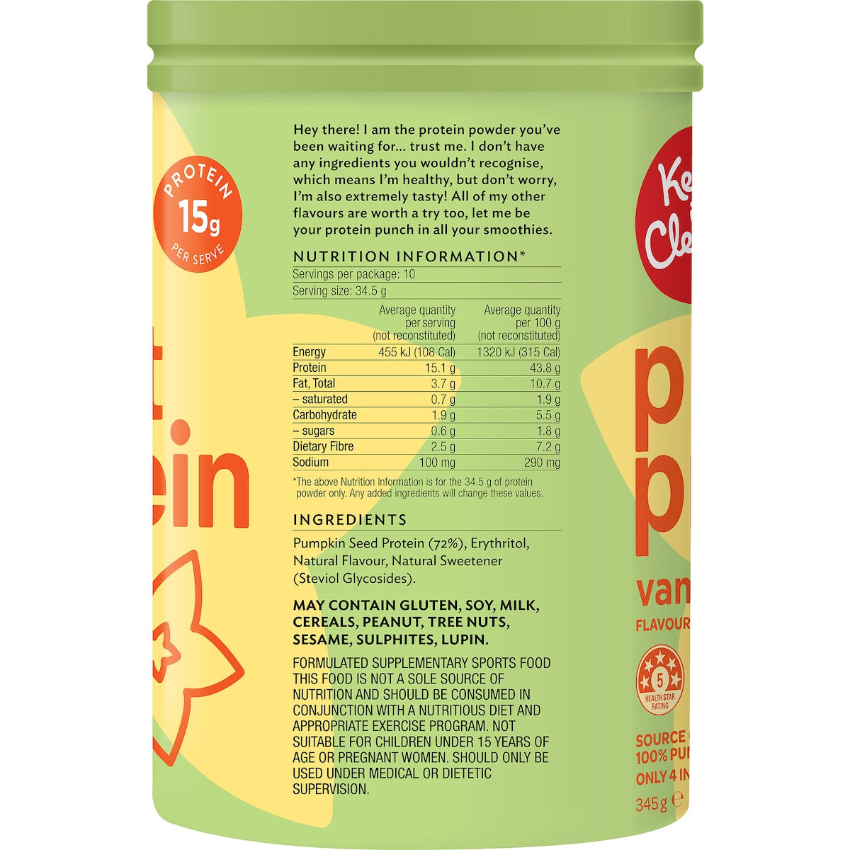 Keep It Cleaner Plant Protein Vanilla Flavour 345g