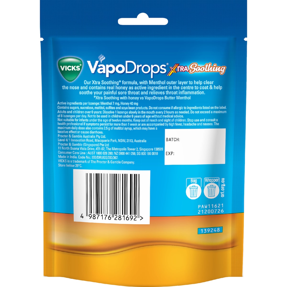 Vicks Vapodrops Xtra Strong Soothing 16 Pack