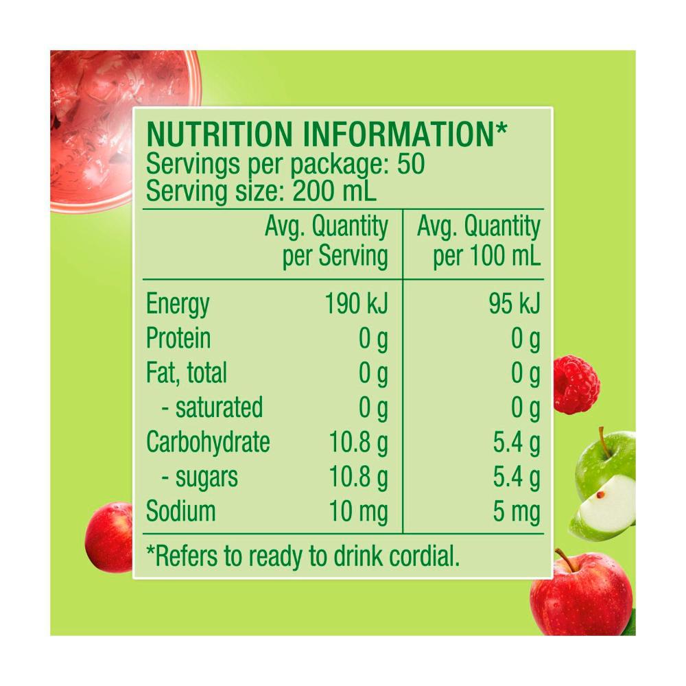 Golden Cire Cordial Apple & Raspberry - 2L