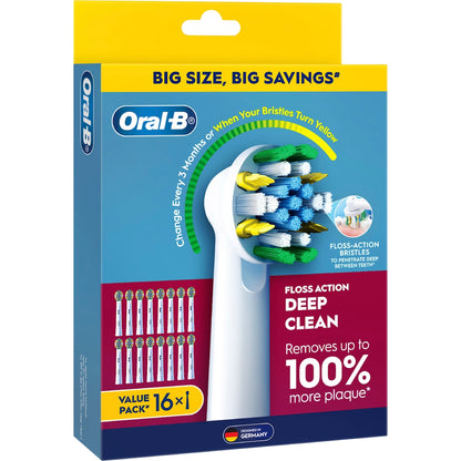 Oral-b Floss Action Toothbrush Heads Replacements 16 Pack