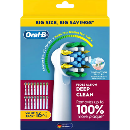 Oral-b Floss Action Toothbrush Heads Replacements 16 Pack