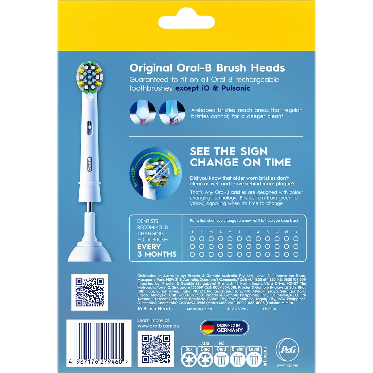 Oral-b Floss Action Toothbrush Heads Replacements 16 Pack
