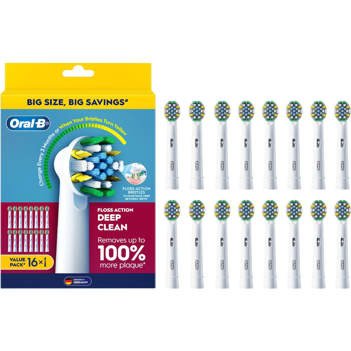 Oral-b Floss Action Toothbrush Heads Replacements 16 Pack