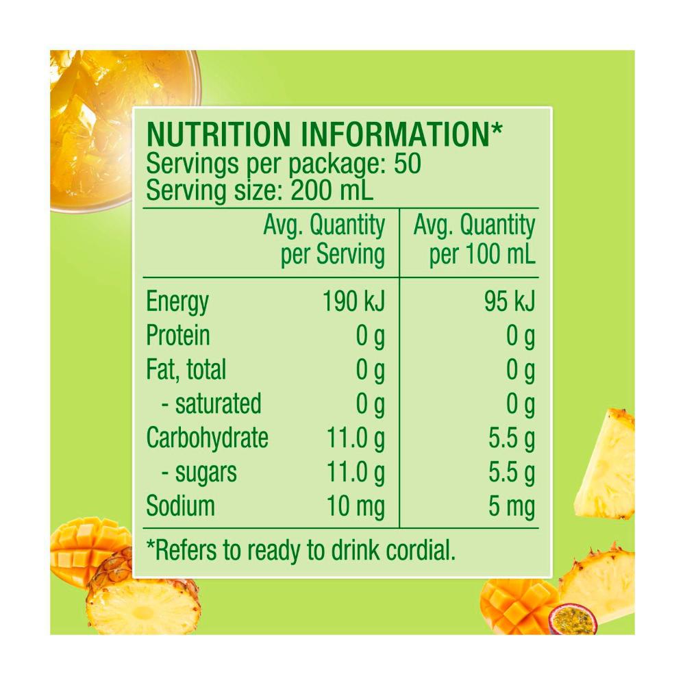 Golden Cire Cordial Pineapple Mango & Passionfruit - 2L