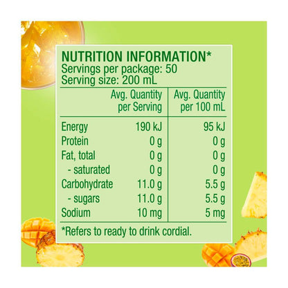 Golden Cire Cordial Pineapple Mango & Passionfruit - 2L