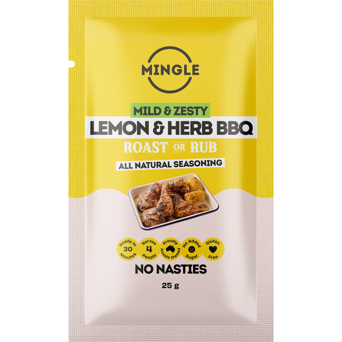 Mingle Lemon & Herb Bbq Seasoning Mild & Zesty 25g