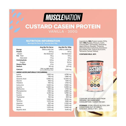 Muse Nation Custard Casein Protein Powder Vanilla - 400g
