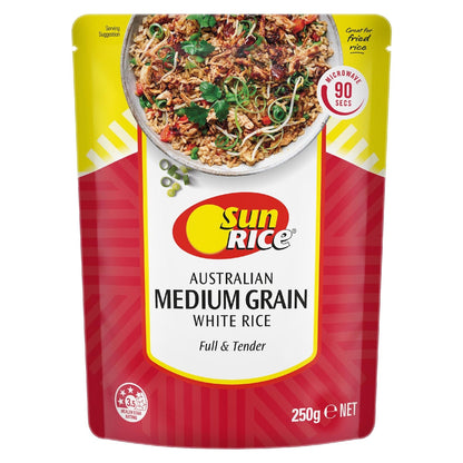 Sunrice Microwave Medium Grain Rice Pouch 250g