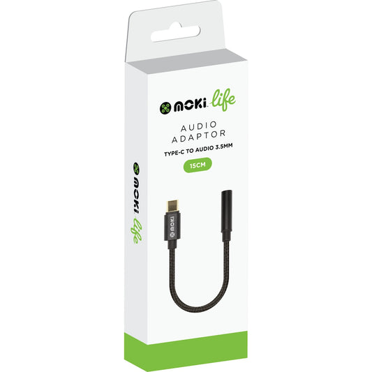 Moki Life Audio Adaptor Usb C To 3.5mm Port Each