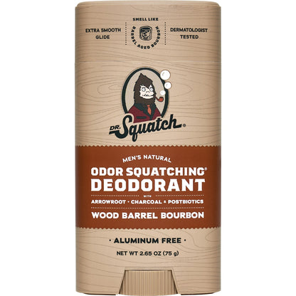 Dr Squatch Mens Natural Deodorant Wood Barrel Bourbon 75g
