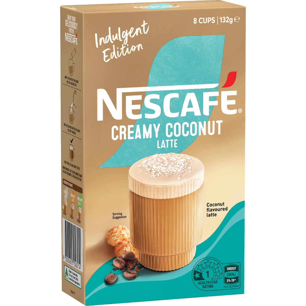 Nescafe Creamy Coconut Latte Coffee Sachets 8 Pack