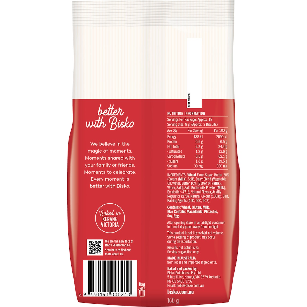 Bisko Bakehouse Mini Short Bread Fingers 160g