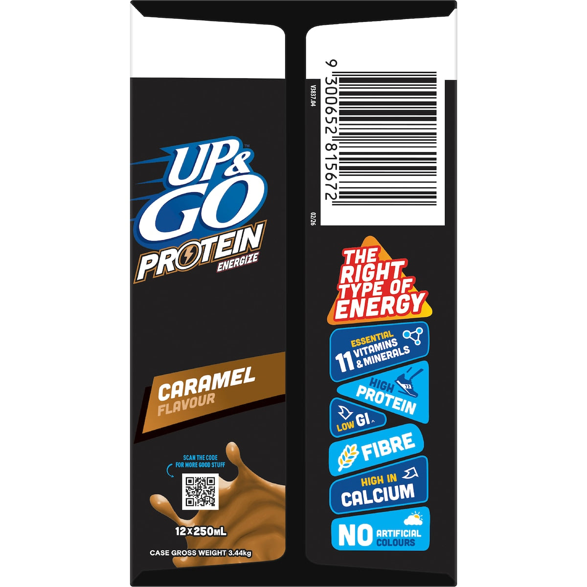 Up&go Protein Energize Liquid Breakfast Caramel 250ml X 12 Pack