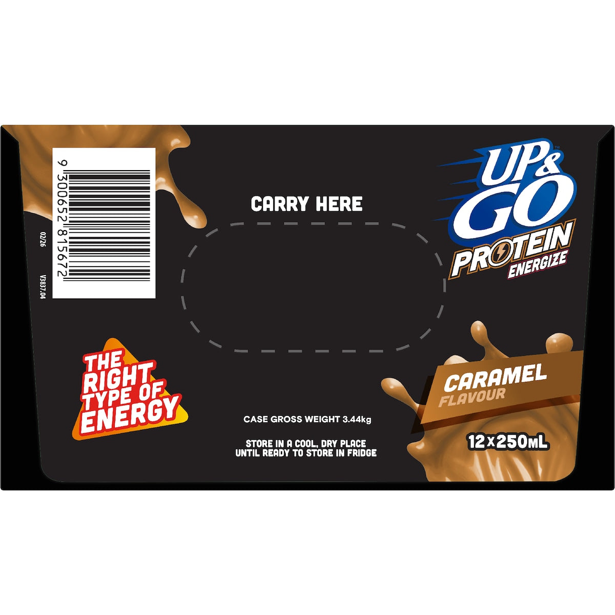 Up&go Protein Energize Liquid Breakfast Caramel 250ml X 12 Pack