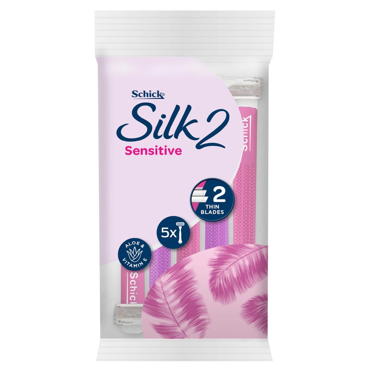 Schick Silk 2 Sensitive Disposables Razors 5 Pack