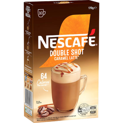 Nescafe Double Shot Caramel Latte Coffee Sachets 10 Pack