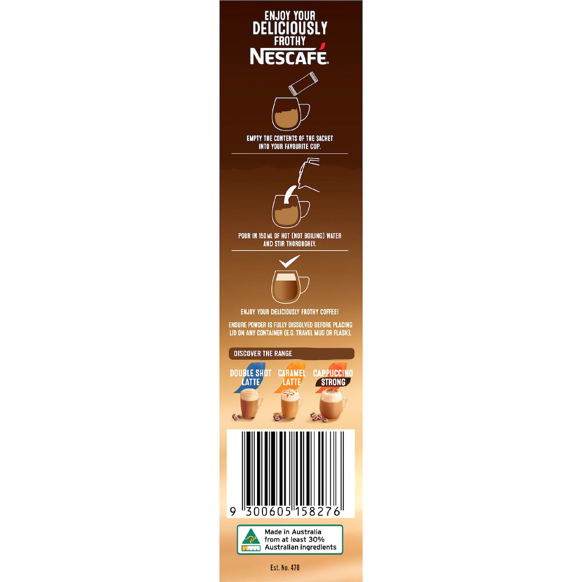 Nescafe Double Shot Caramel Latte Coffee Sachets 10 Pack