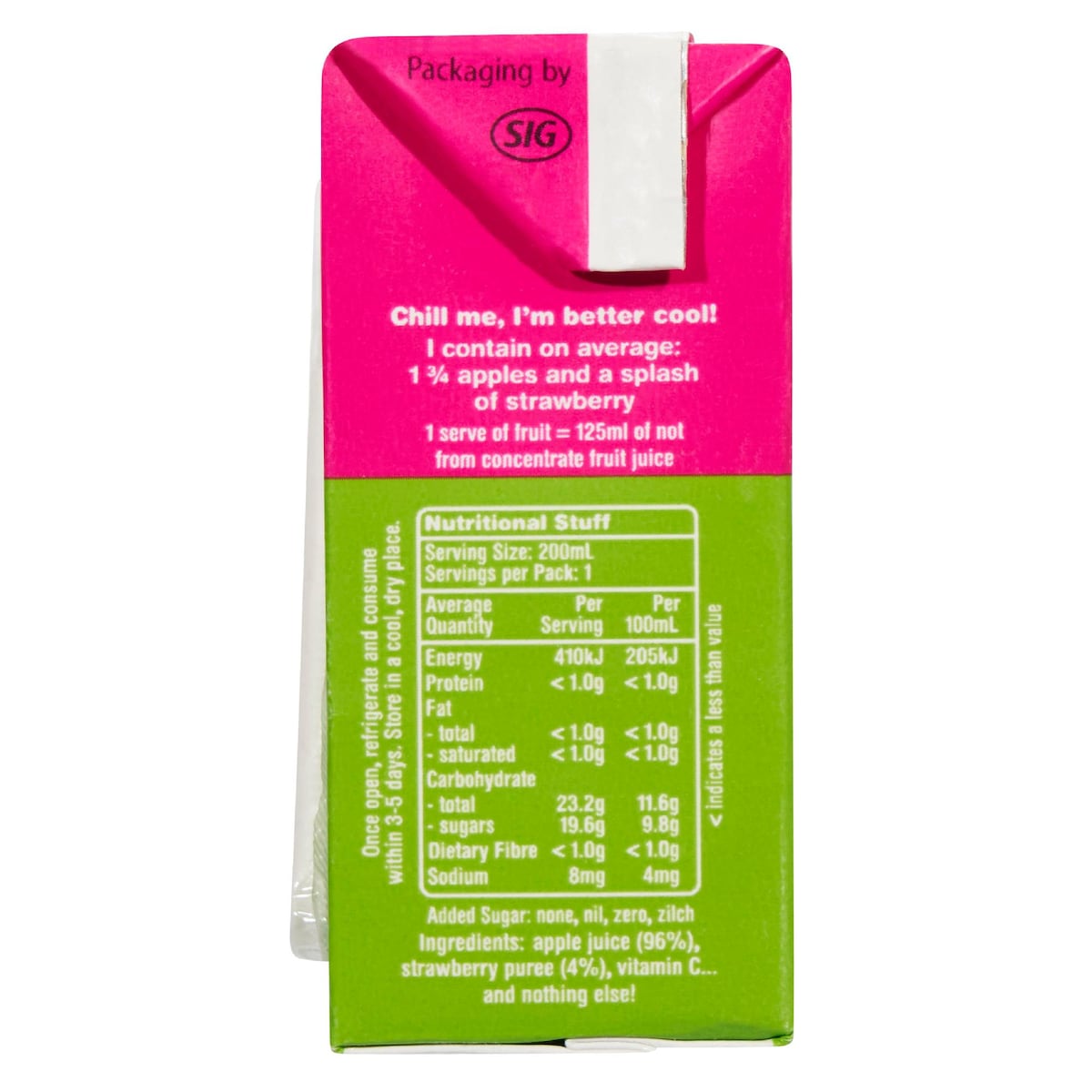 Nudie Nothing But Apple & Strawberry Juice 200ml