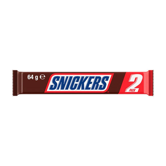 Snickers Milk Chocolate Bar Peanuts Caramel 2 Pieces - 64g