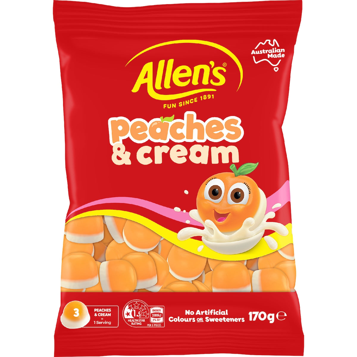 Allens Peaches & Cream 170g