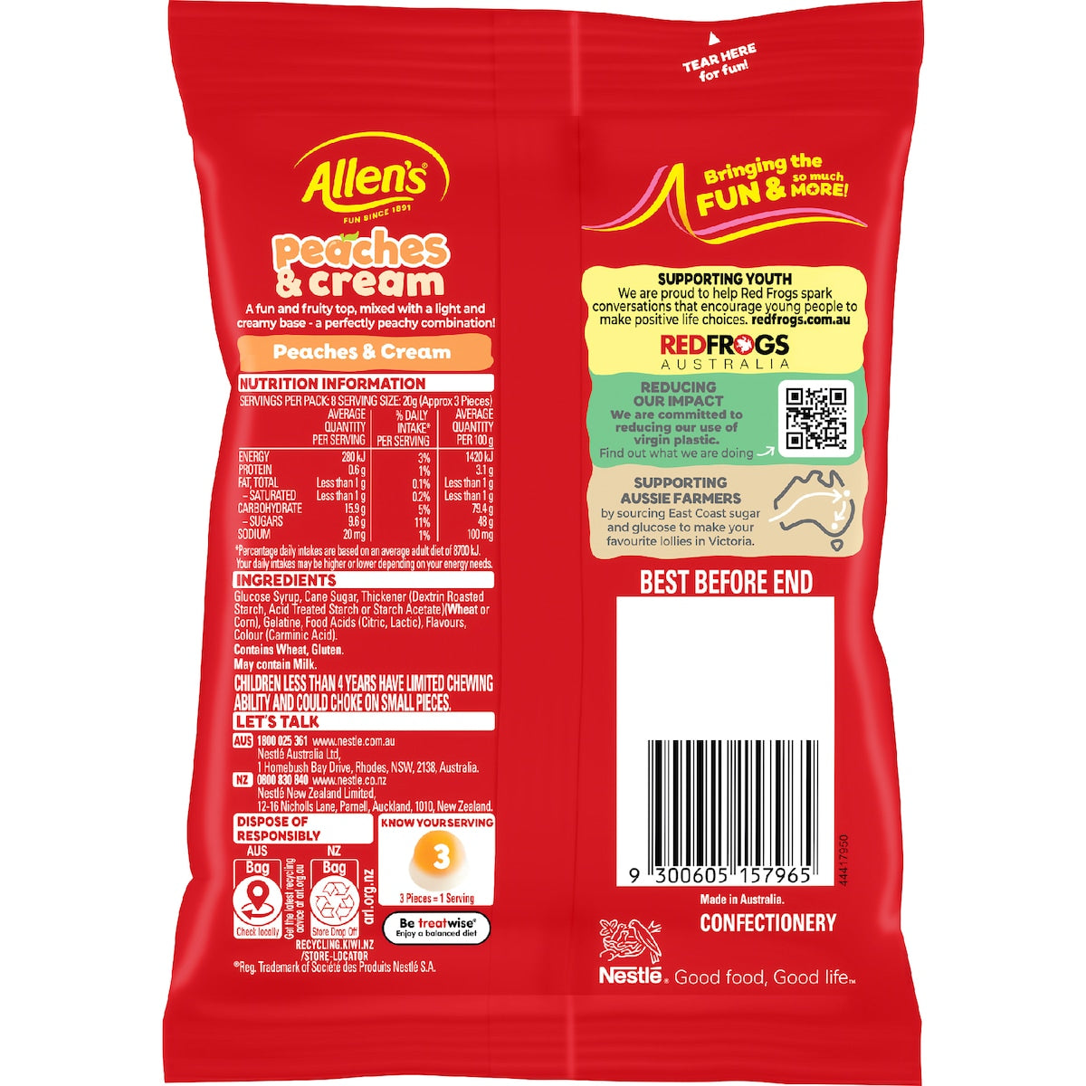 Allens Peaches & Cream 170g