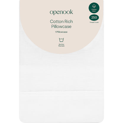 Openook 250tc Cotton Rich Pillowcase White Each