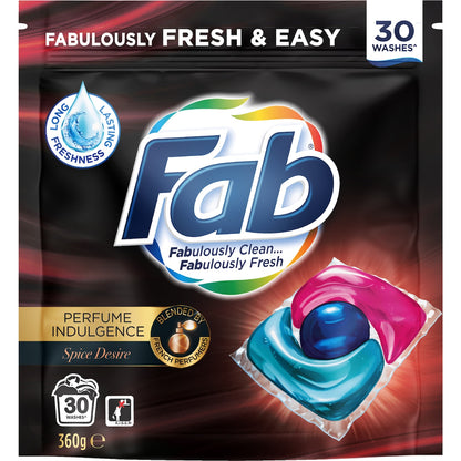 Fab Perfume Indulgence Laundry Capsules Spice Desire 30 Pack