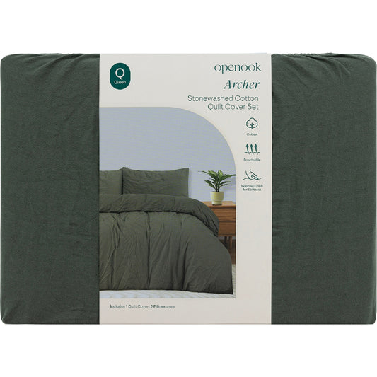 Openook Cotton Quilt Cover Set Queen Bed Assorted Each