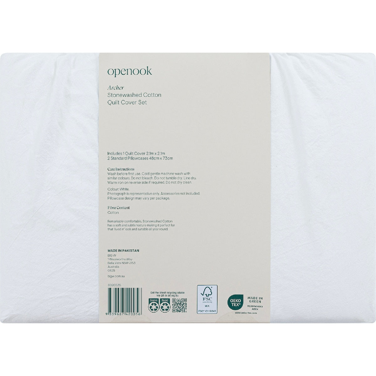 Openook Cotton Quilt Cover Set Queen Bed Assorted Each