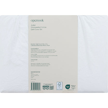 Openook Cotton Quilt Cover Set Queen Bed Assorted Each