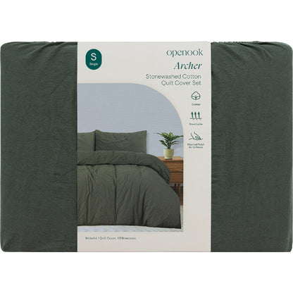 Openook Cotton Quilt Cover Set Single Bed Assorted Each