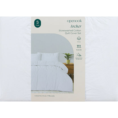 Openook Cotton Quilt Cover Set Single Bed Assorted Each