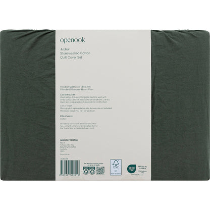 Openook Cotton Quilt Cover Set Single Bed Assorted Each