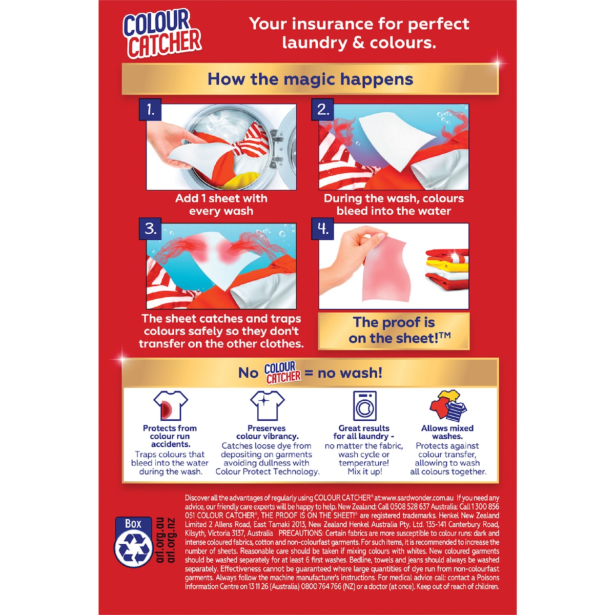 Sard Colour Catcher Protector Sheets 22 Pack